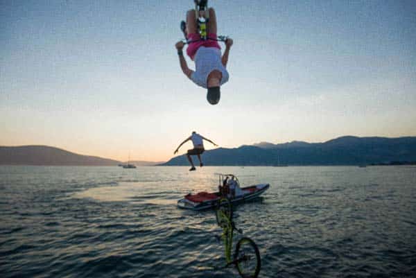 Mountain Bike escape in the river Mountain Bike escape in the river